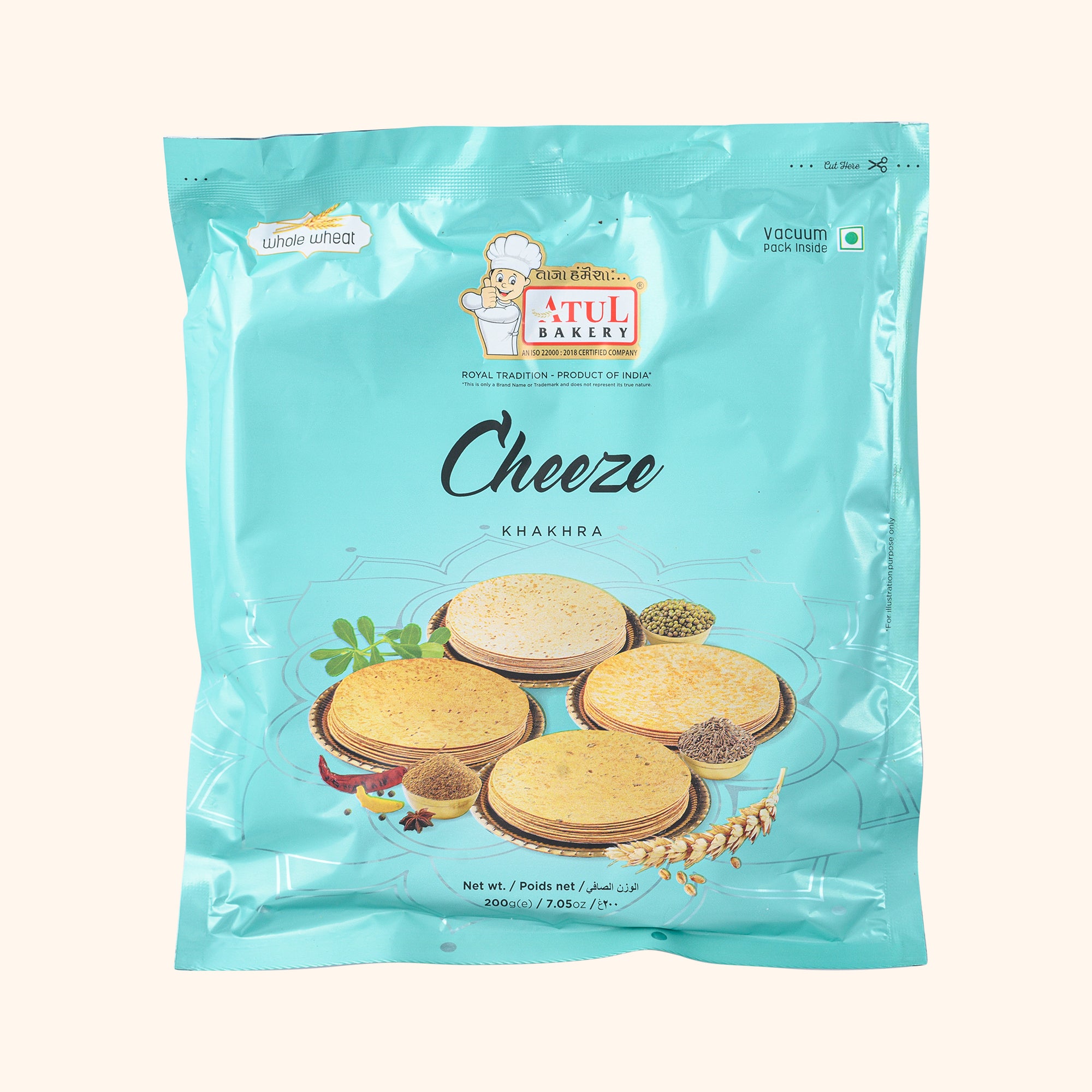 Atul Bakery Cheese Khakhra || Ready to Eat Snacks || PRODUCT OF INDIA || Whole Wheat